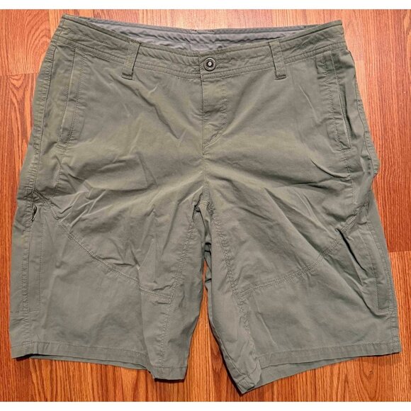 KUHL Shorts Womens 14 9" Brown Zip Cargo Pockets Hiking Camp Trail - Picture 1 of 7